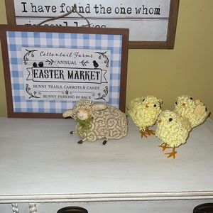 Chicks, sheep & Easter sign SPRING DECOR set farmhouse